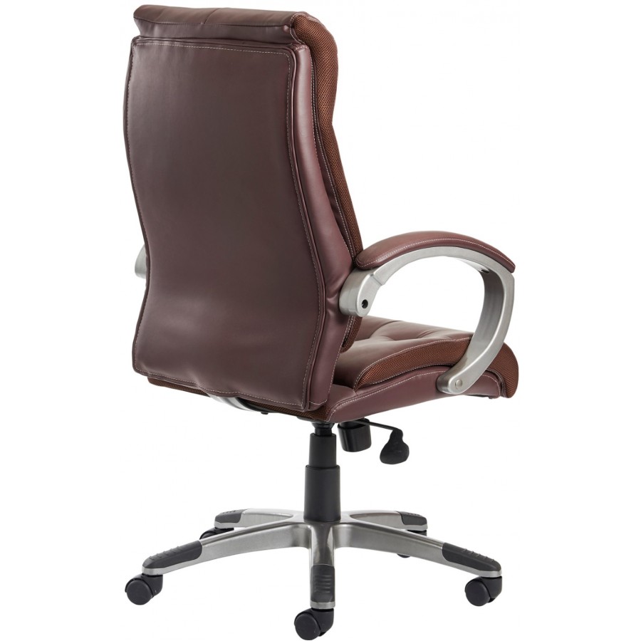 Calgary Brown Leather Faced Office Chair